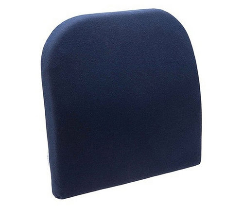Das blaue TEMPUR® Lordosekissen steht auf einer weißen Oberfläche.