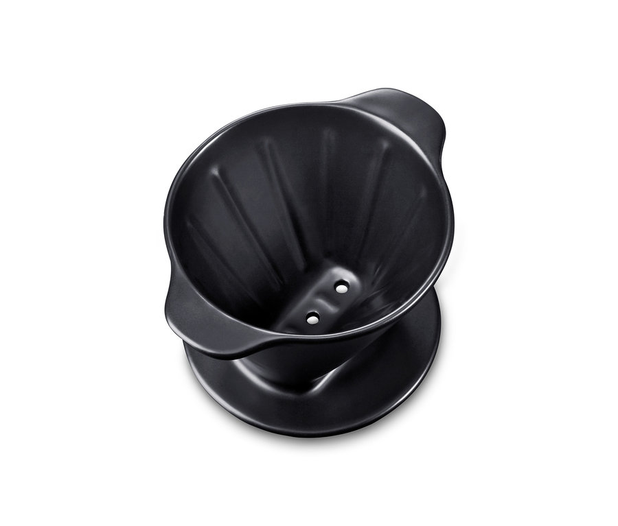 Schwarzer Kaffeehandfilter Gr. 101 mit Bohne.