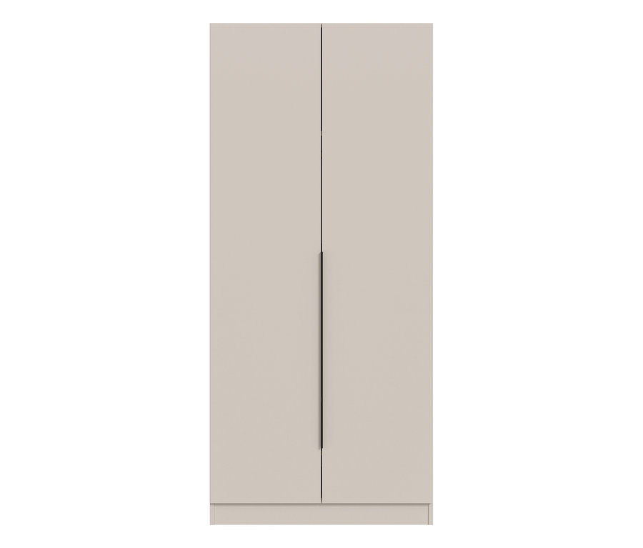 Heller, zweitüriger xonox Kleiderschrank »Nordic« mit langen schwarzen Griffen und schlichtem Design.