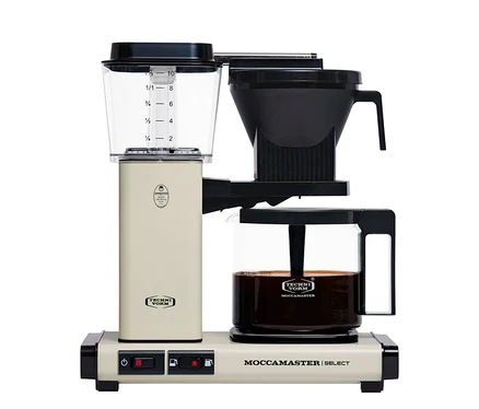 Weiße Filterkaffeemaschine »Moccamaster KBG Select«.