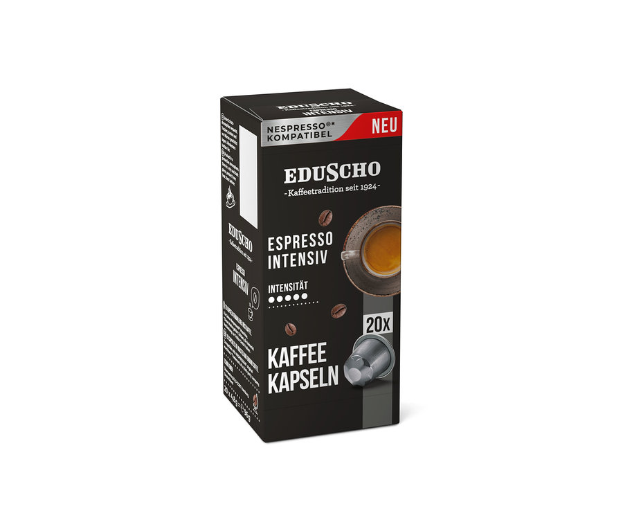 Packung Eduscho Espresso Intensiv - 20 Kapseln.