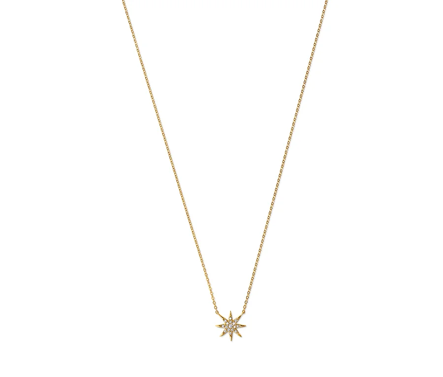 Goldene Halskette mit sternförmigem Anhänger.