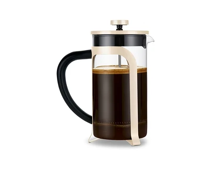 Eine Siebstempelkanne, 800 ml, 6 Tassen, friendly beige.