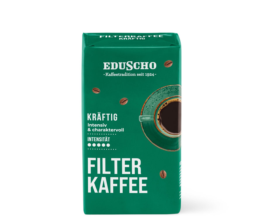 Packung Eduscho Filterkaffee Kräftig gemahlen.