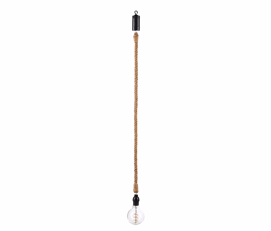 Eine hängende LED-Outdoor-Filamentleuchte.