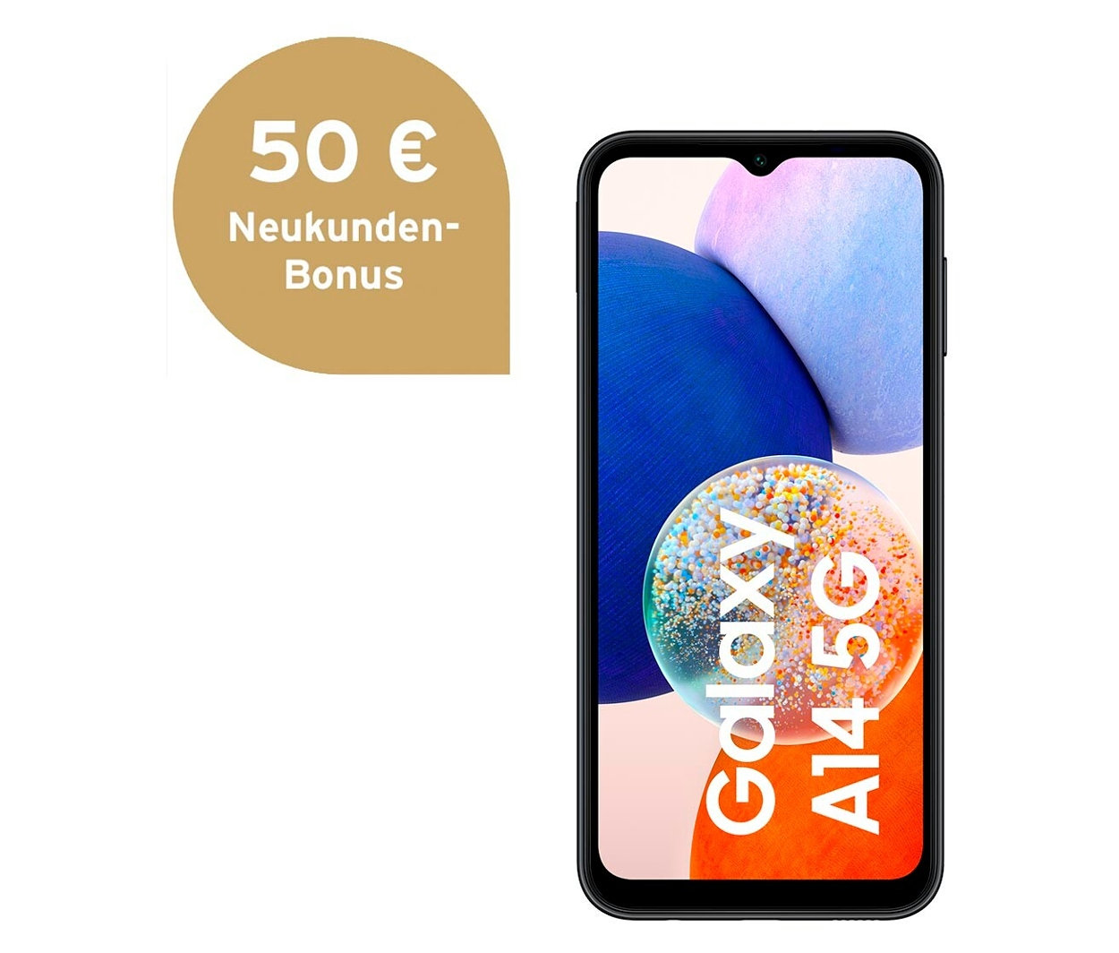 Schwarzes Samsung Galaxy A14 5G 64GB Smartphone.