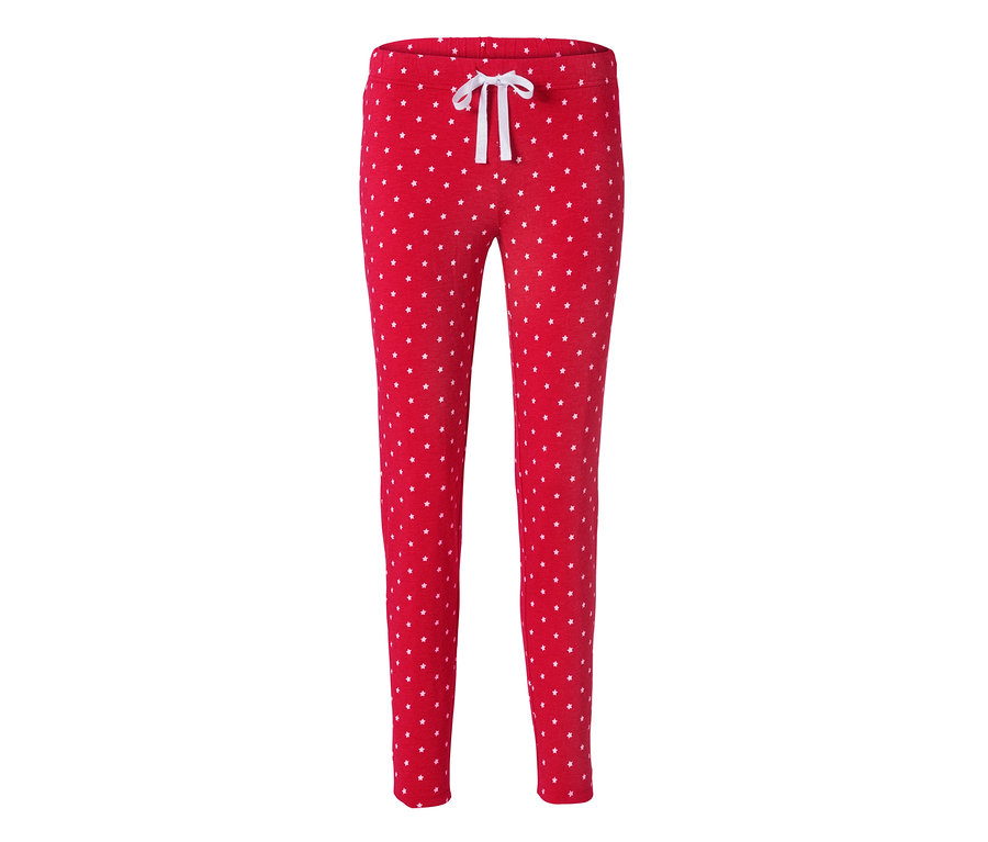 Rote Pyjamahose mit weißen Sternen.