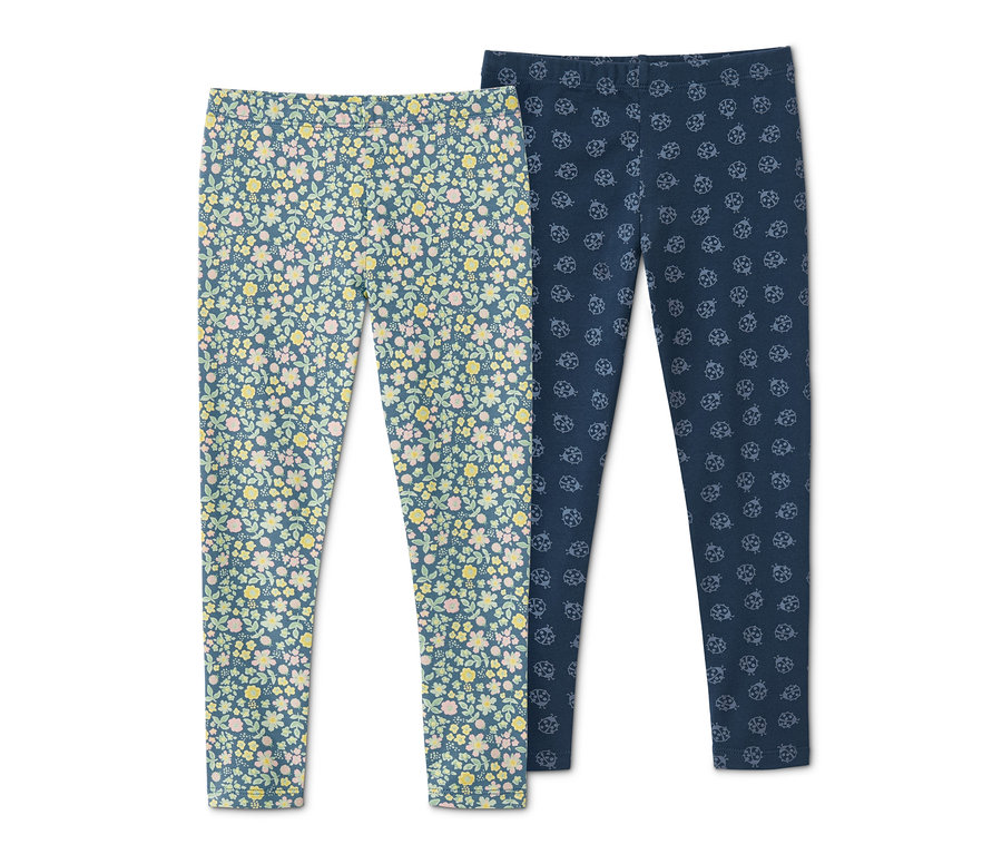Zwei Leggings mit Alloverprint.