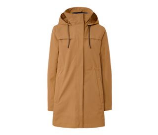 Cognacfarben. Innenjacke dunkelblau