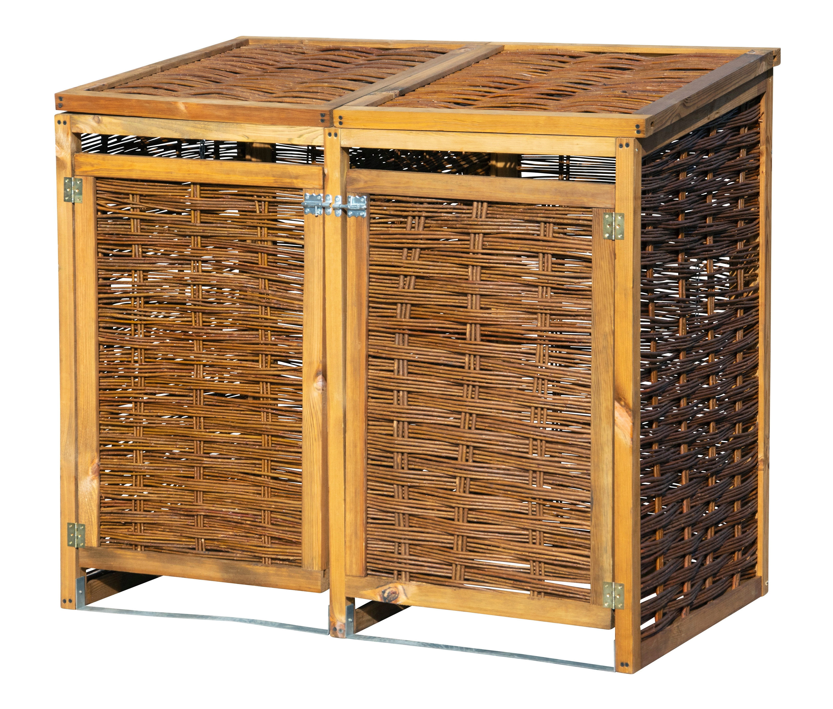 Mülltonnenbox, Weide, 2x 120 l