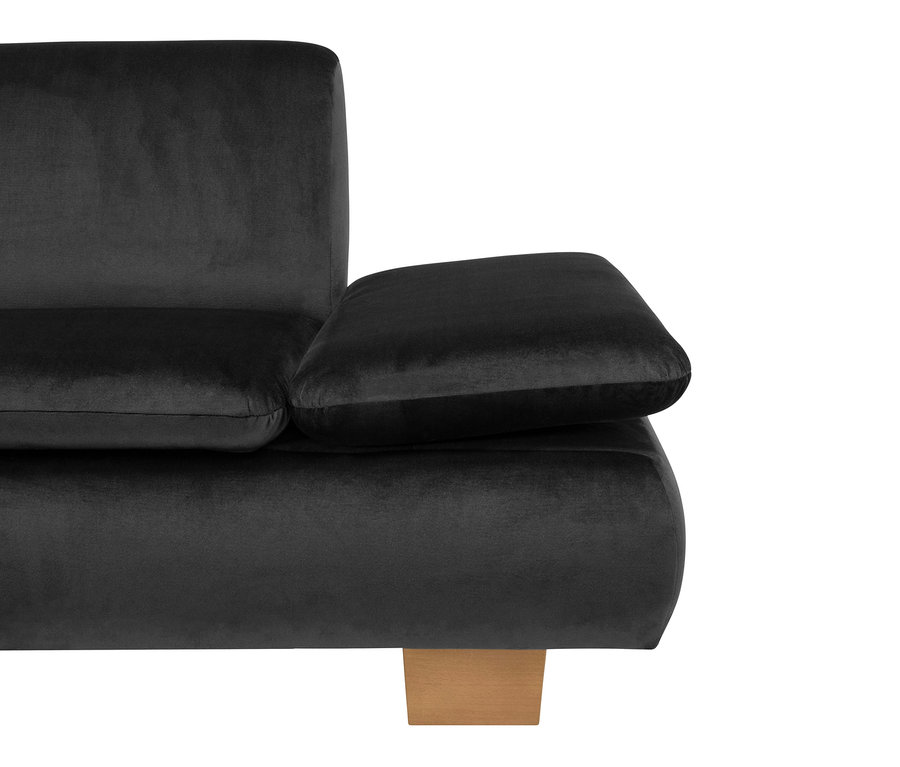 Detailansicht der linken Seite des graphitfarbenen 2,5-Sitzer Sofas mit Ecksofa »Tampere«.