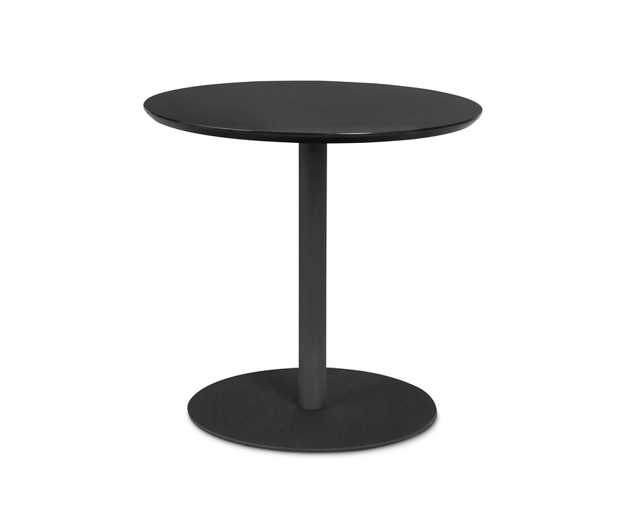 Schwarzer Design-Beistelltisch, rund.