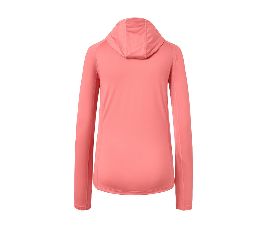 Rückansicht des Kapuzen-Funktionsshirts.