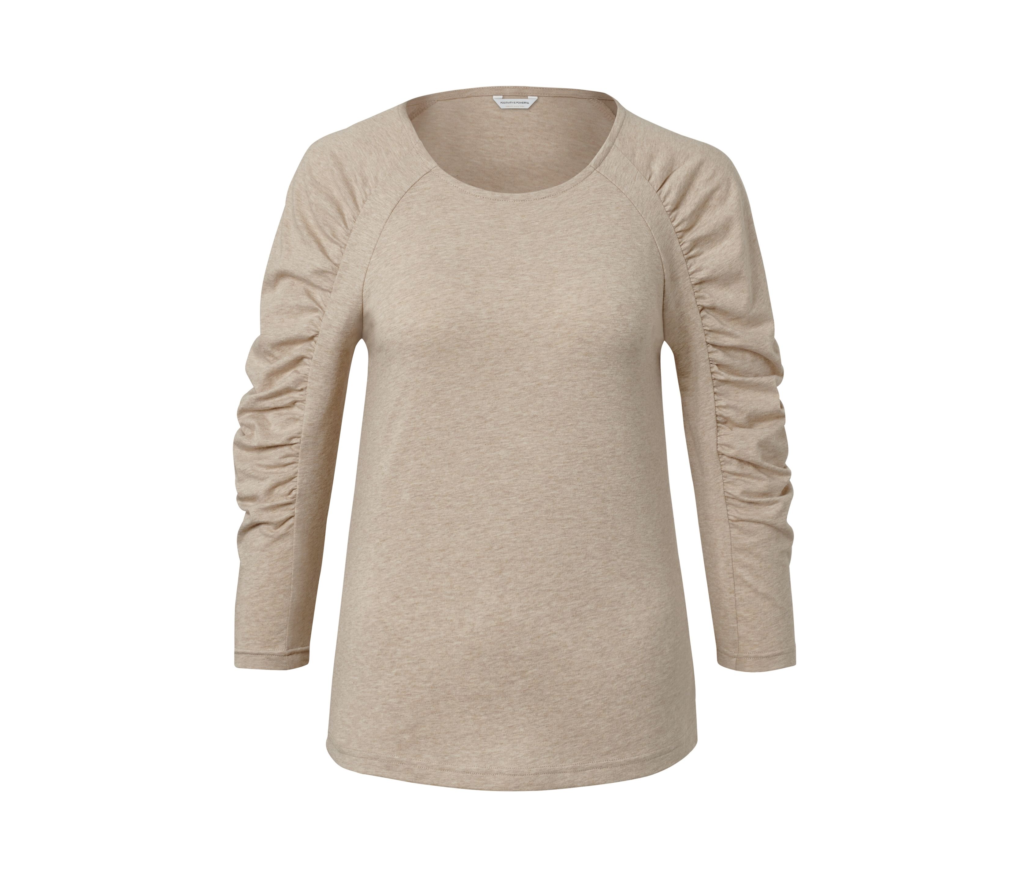 Tchibo - Shirt mit 3/4-Arm - Damen - Gr. XS - beige