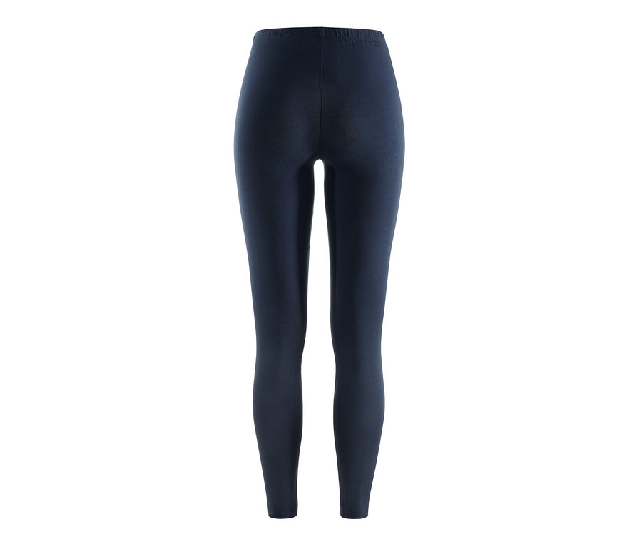 Dunkelblaue Leggings auf weißem Hintergrund.