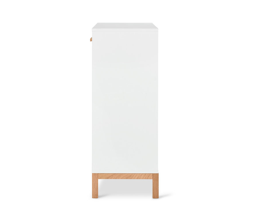 Weißes Sideboard »Eklund« mit 2 Schubladen und Schiebetüren.