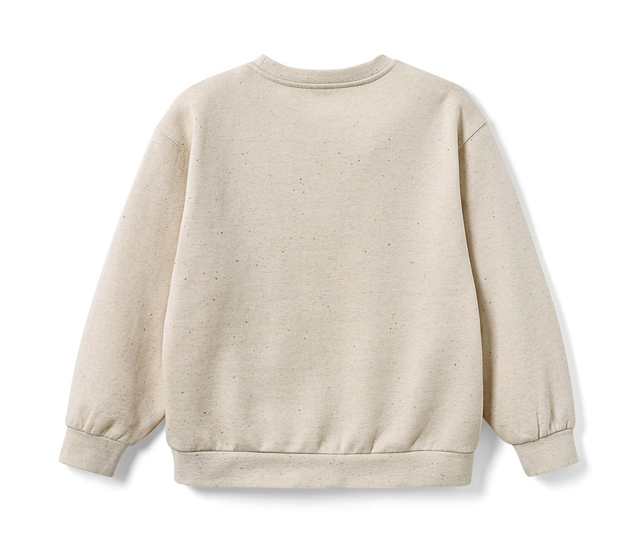 Ein beiges Kinder-Sweatshirt.