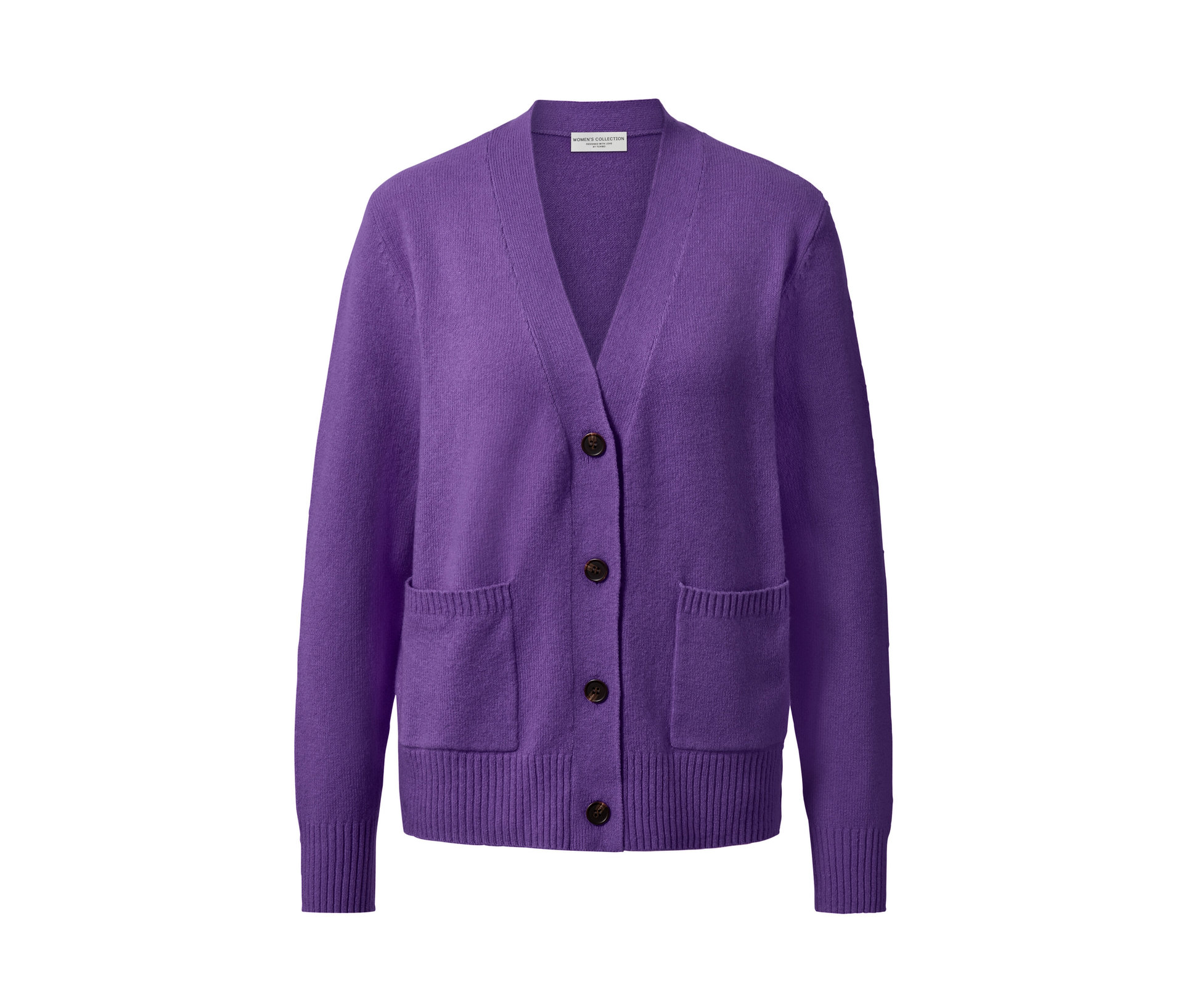 Strickjacke mit Wolle - Damen - Gr. M - lila - lila