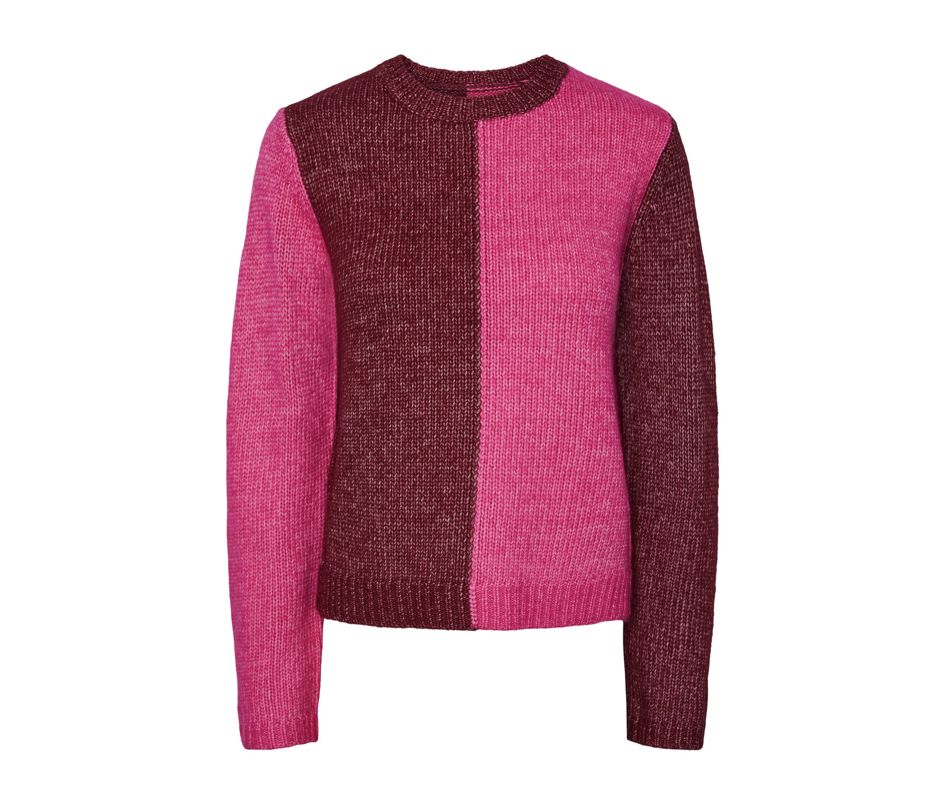 Grobstrick-Pullover - Damen - Gr. L - weinrot - weinrot