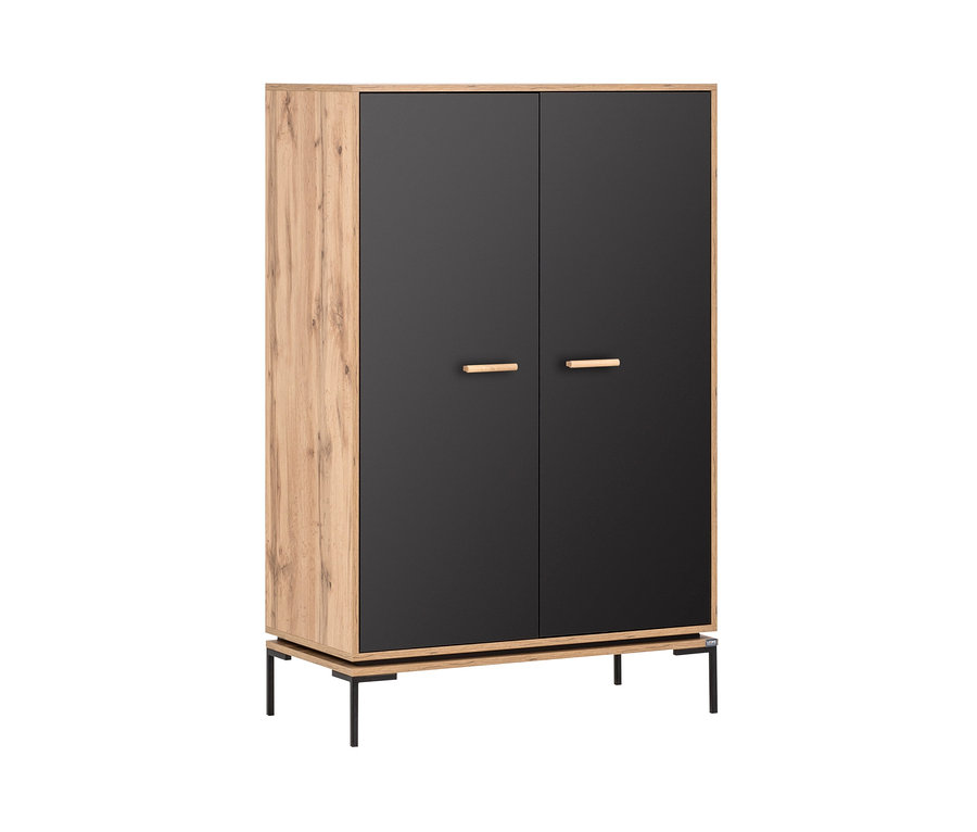 Schwarzes LOOKS by Wolfgang Joop Highboard mit hölzernen Akzenten.