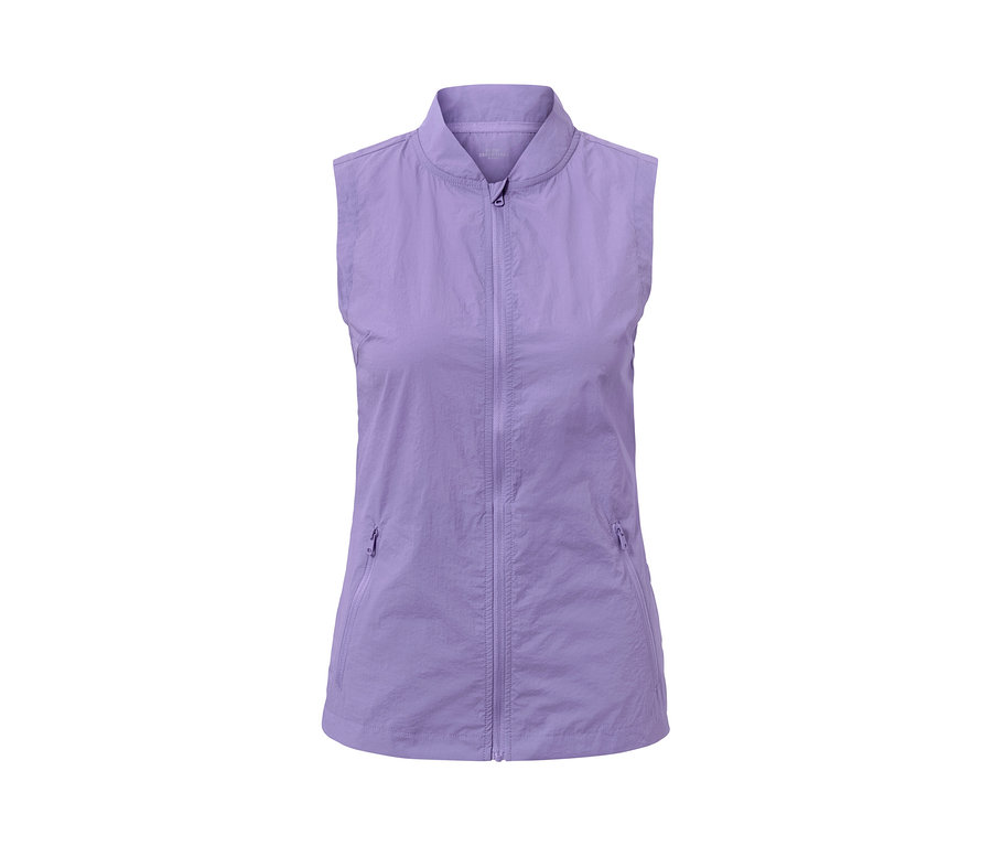 Lila 3-in-1-Laufjacke mit Reißverschluss.