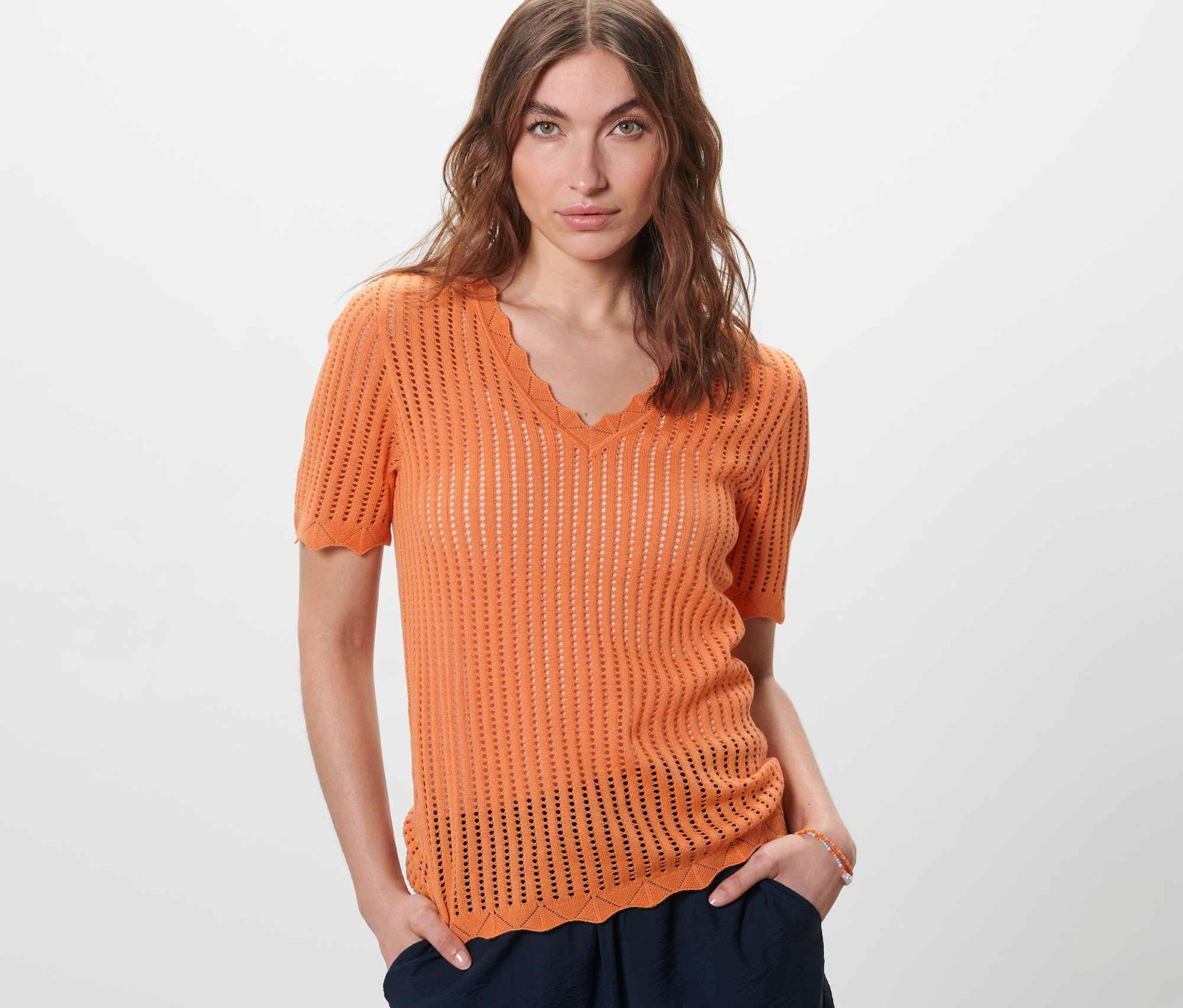 Thumbnail - Tchibo - Strick-Shirt - Damen - Gr. XS - orange