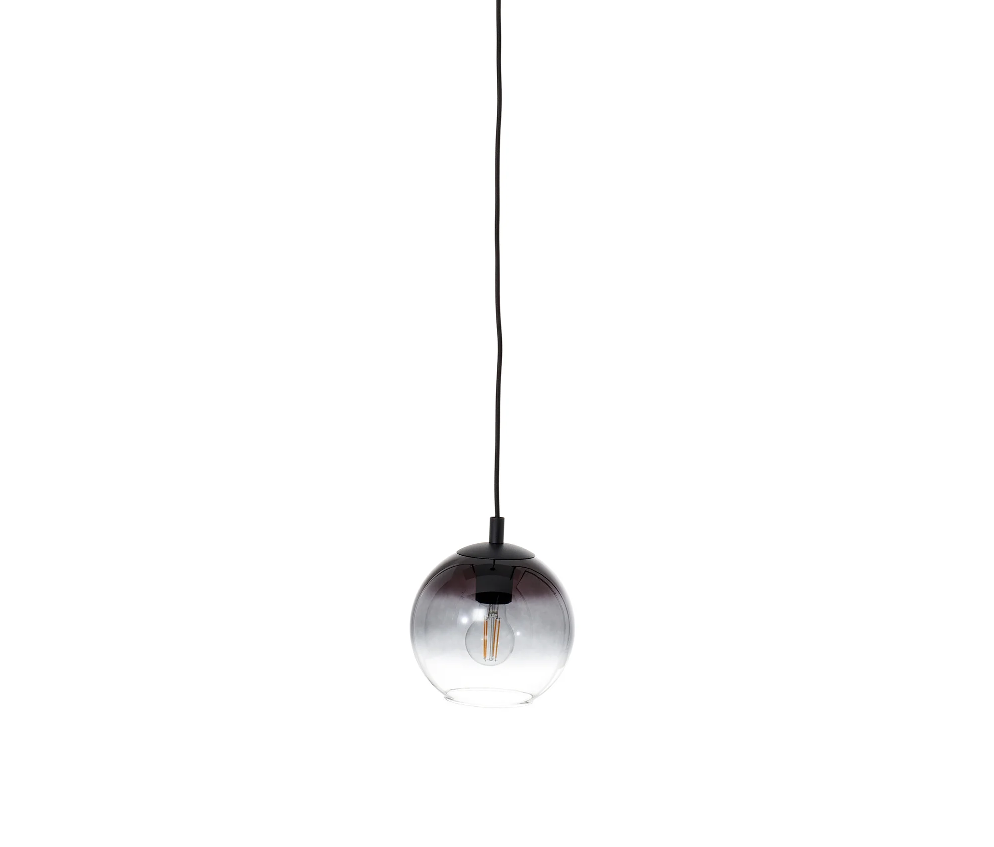 Pendelleuchte günstig Kaufen-Tchibo - Pendelleuchte mit Rauchglas-Schirm - schwarz. Tchibo - Pendelleuchte mit Rauchglas-Schirm - schwarz <![CDATA[Pendelleuchte mit Rauchglas-Schirm Farbe: Schirm grauer Farbverlauf von dunkel zu hell Kabel und Baldachin schwarz Material: Schirm Glas 