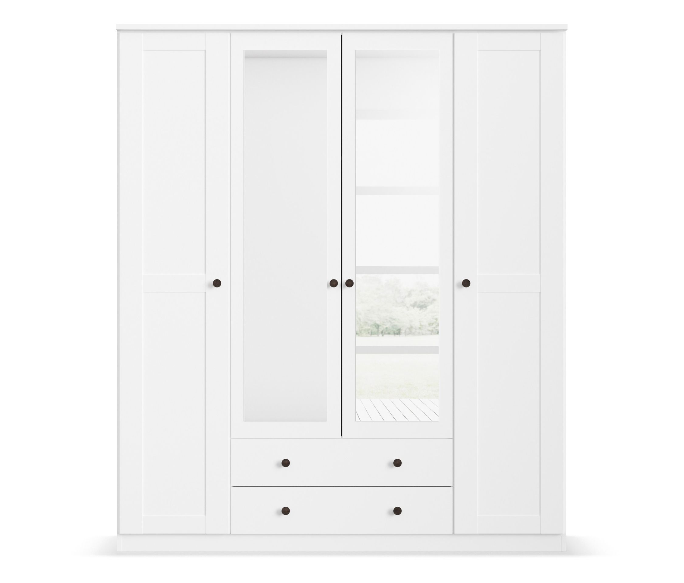 Thumbnail - rauch Kleiderschrank »Rosenheim« - 181x56x212cm - weiß - Holz / Glas / Metall
