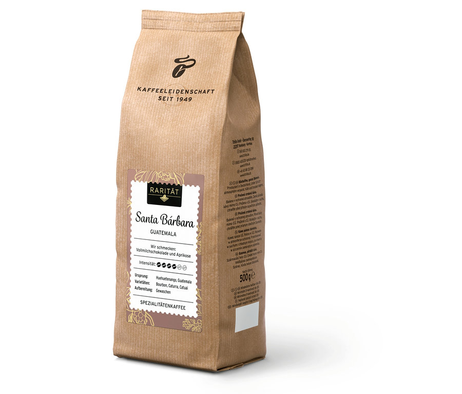 Eine Packung RA TC Rarität Guatemala Kaffee mit 500g.
