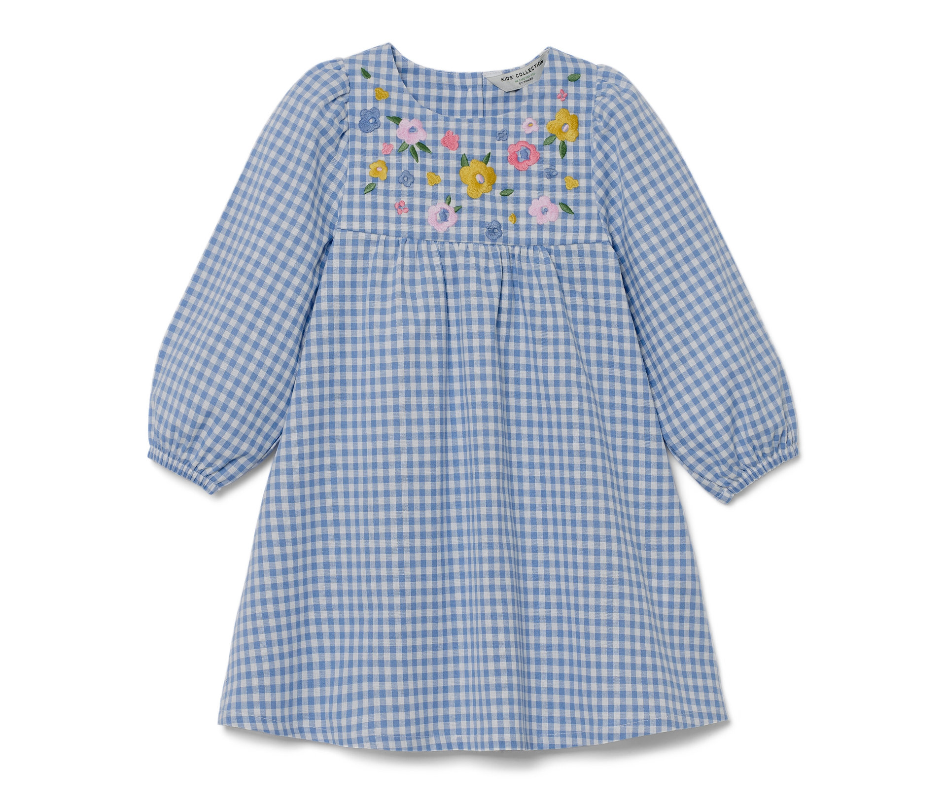 Tchibo - Kinder-Webkleid - Gr. 98/104 - blau/kariert
