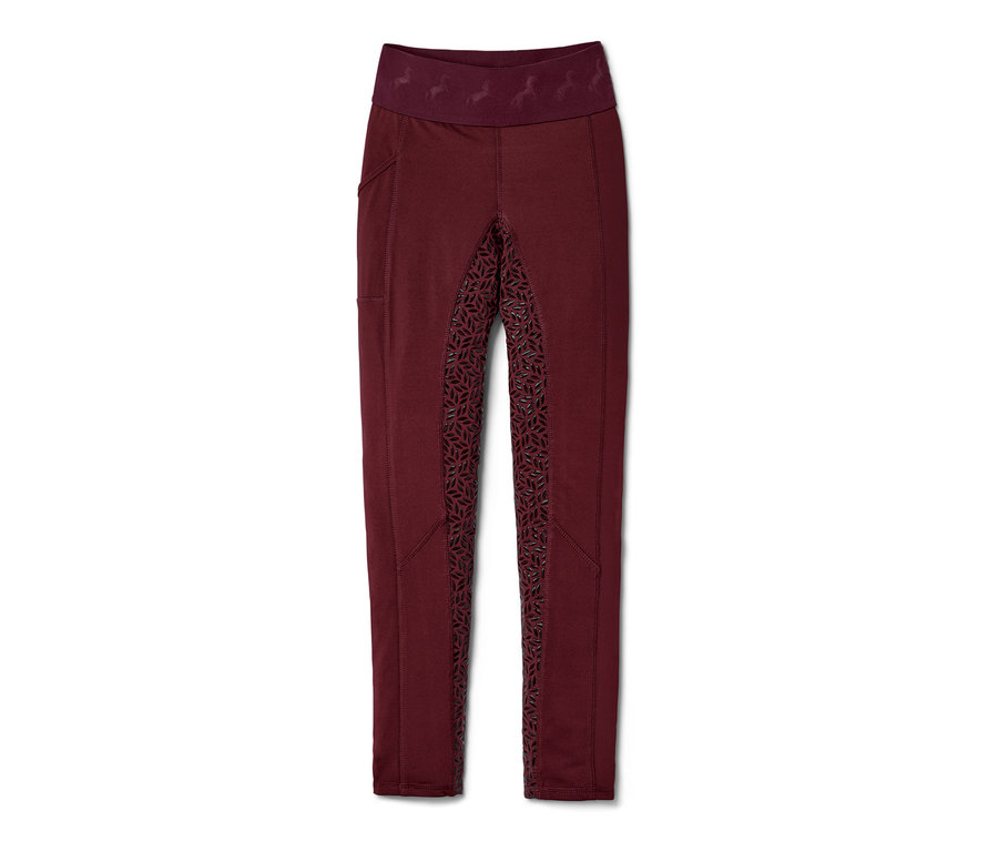 Rote Kinder-Grip-Vollbesatz-Reittight.