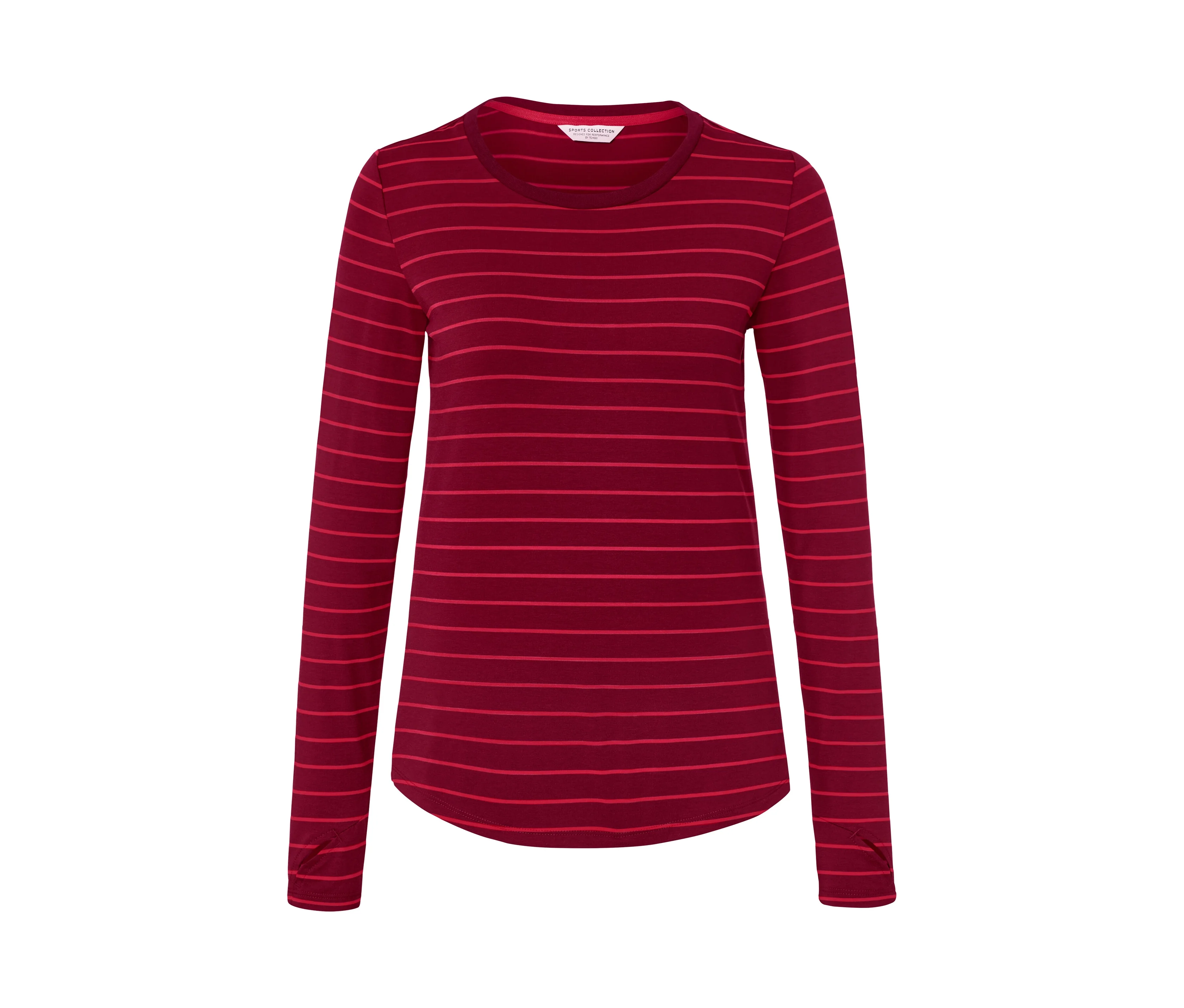 langarm günstig Kaufen-Tchibo - Langarm-Sportshirt - Damen - Gr. M - rot/gestreift. Tchibo - Langarm-Sportshirt - Damen - Gr. M - rot/gestreift <![CDATA[Langarm-Sportshirt Farbe: Rot-kirschrot gestreift Material: 62% Polyester, 33% Baumwolle, 5% Elasthan (Creora®) Maße: Gesamtl