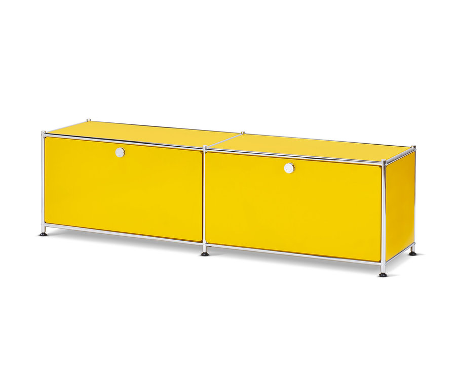 Gelbes Lowboard Metall »CN3« mit Schubladen.