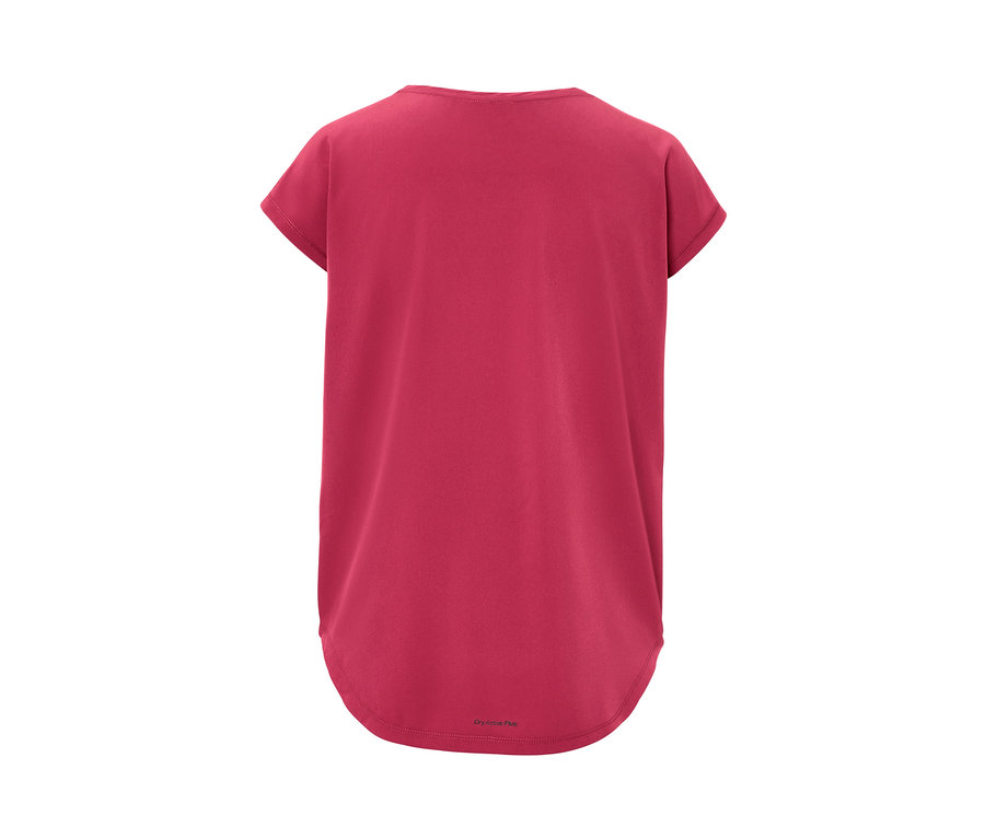 Rückansicht eines Sportshirts in Beere.