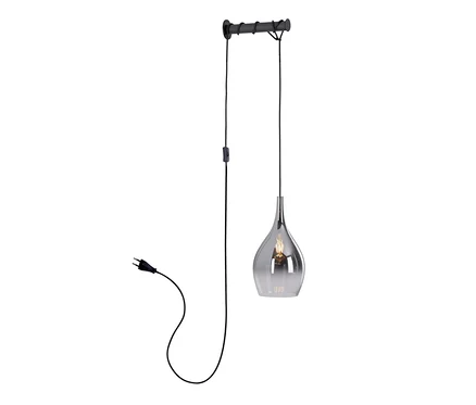 Paul Neuhaus Wandleuchte »Pilua« Hängelampe mit schwarzem Kabel und Stecker.