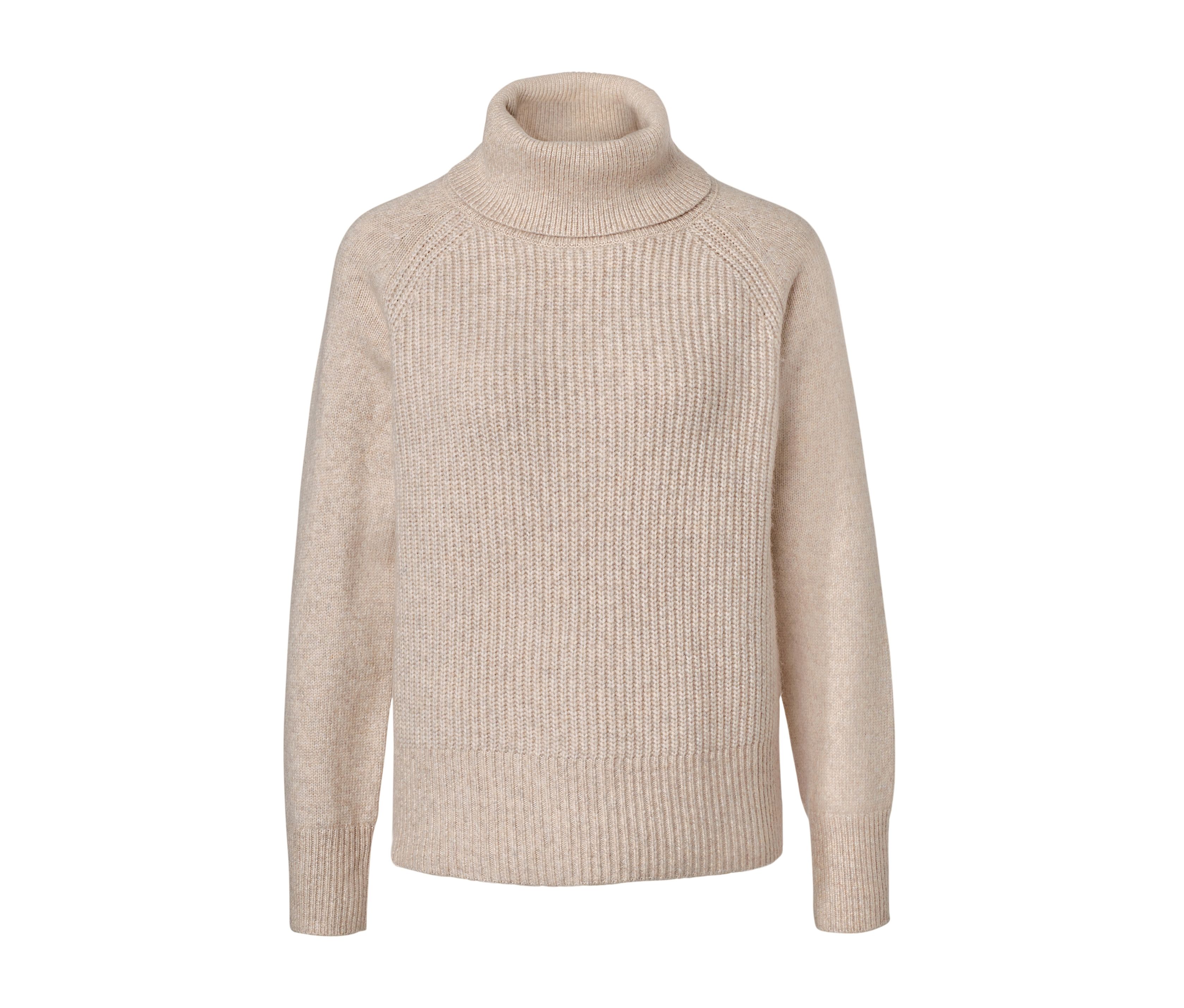 Tchibo - Grobstrickpullover mit Rollkragen - Damen - Gr. M - beige