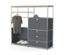 Kommode Metall »CN3« mit Holzplatte, 1 Kleiderstange, 1 Klappenfach und 3 Schubladen, grau - /img/gQgWe5Ad/64/image.jpeg