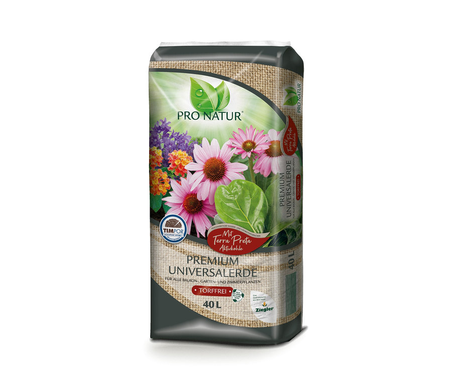 Ein 40-l-Sack Premium-Universalerde mit Terra Preta.