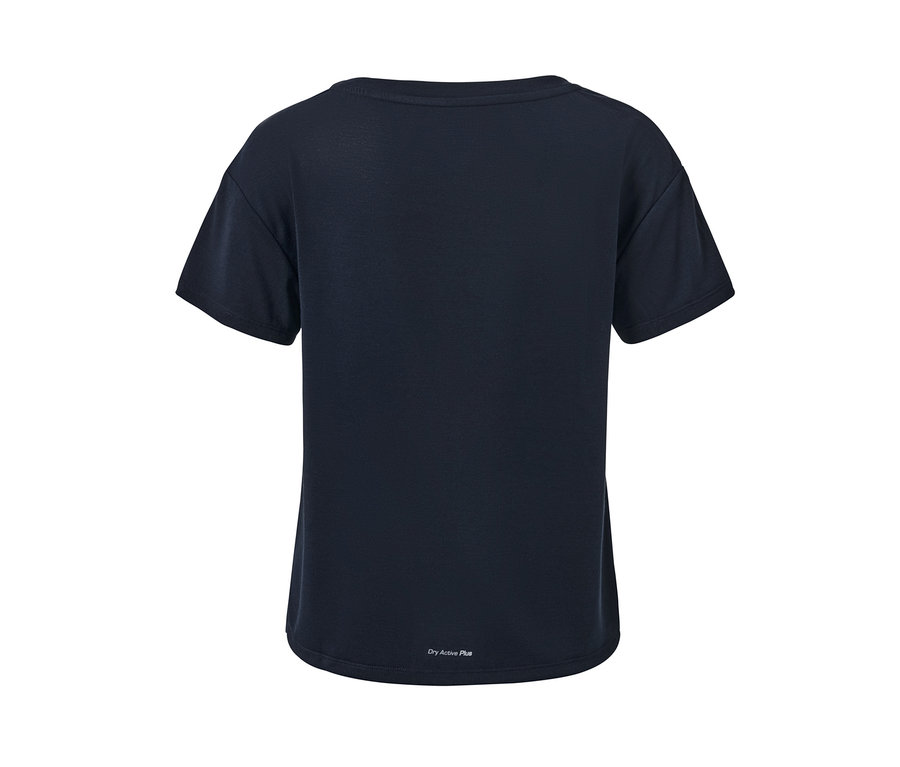 Dunkelblaues 2-in-1-Kurzarm-Sportshirt.