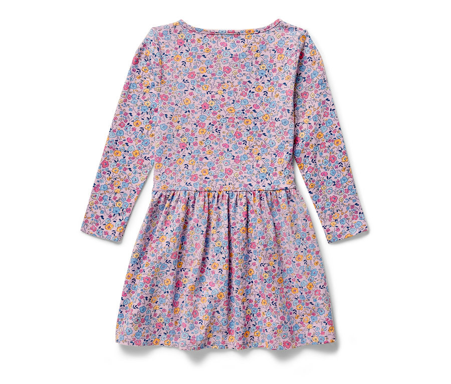 Kinder-Jerseykleid mit Blumenmuster.