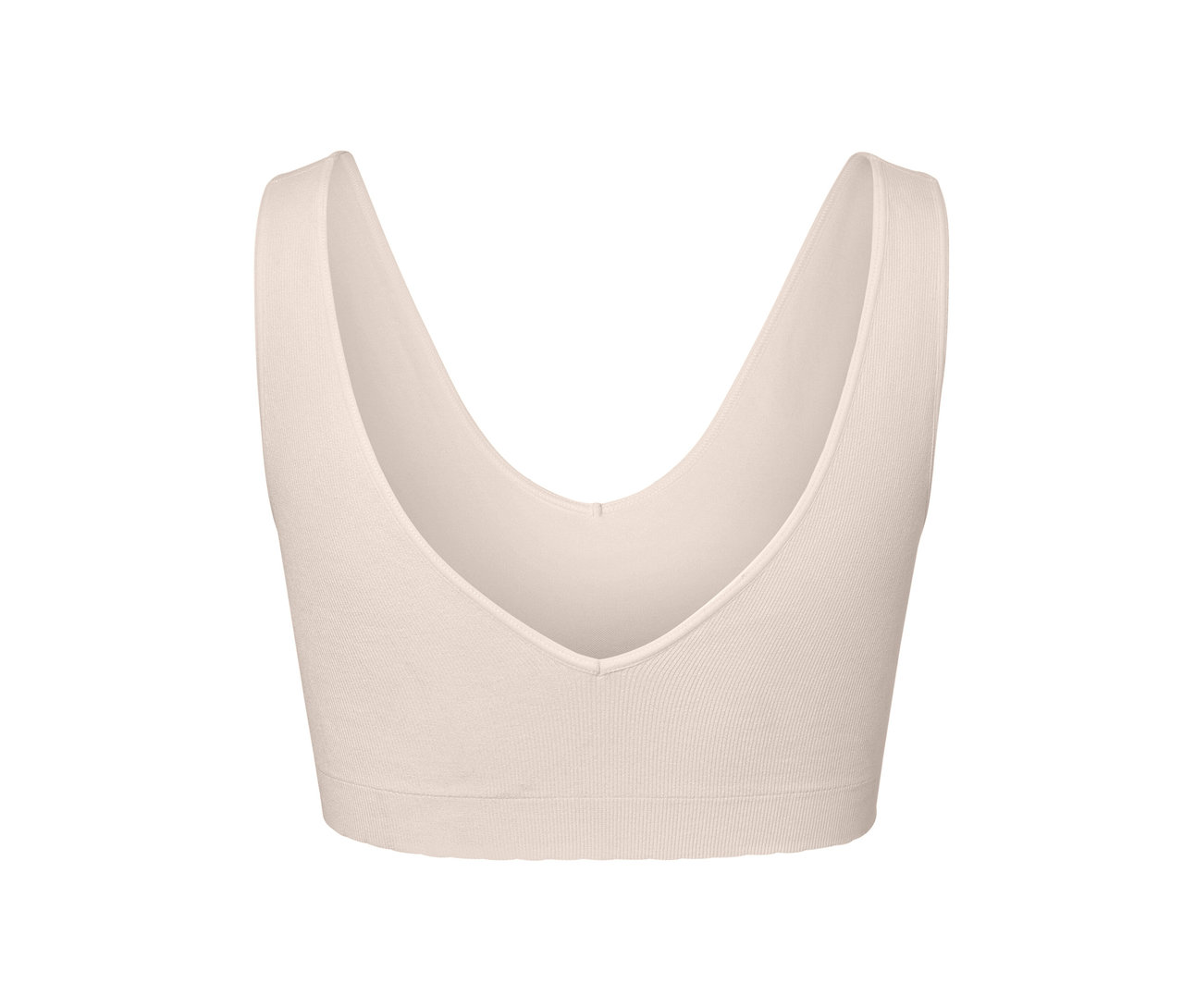 Detailansicht eines cremefarbenen Seamless-Bustiers.