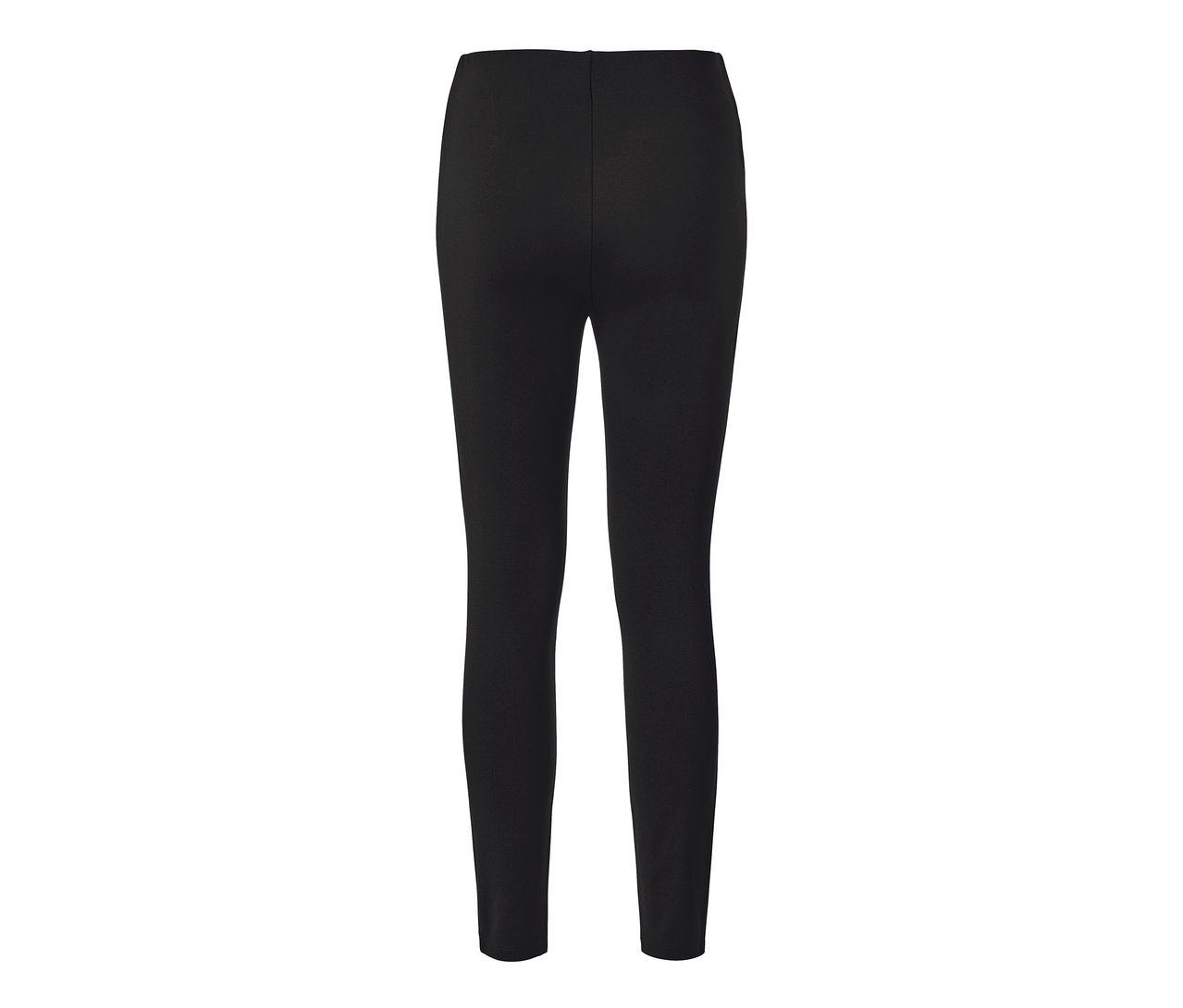 Detailansicht der Rückseite von schwarzen Heavy-Leggings.