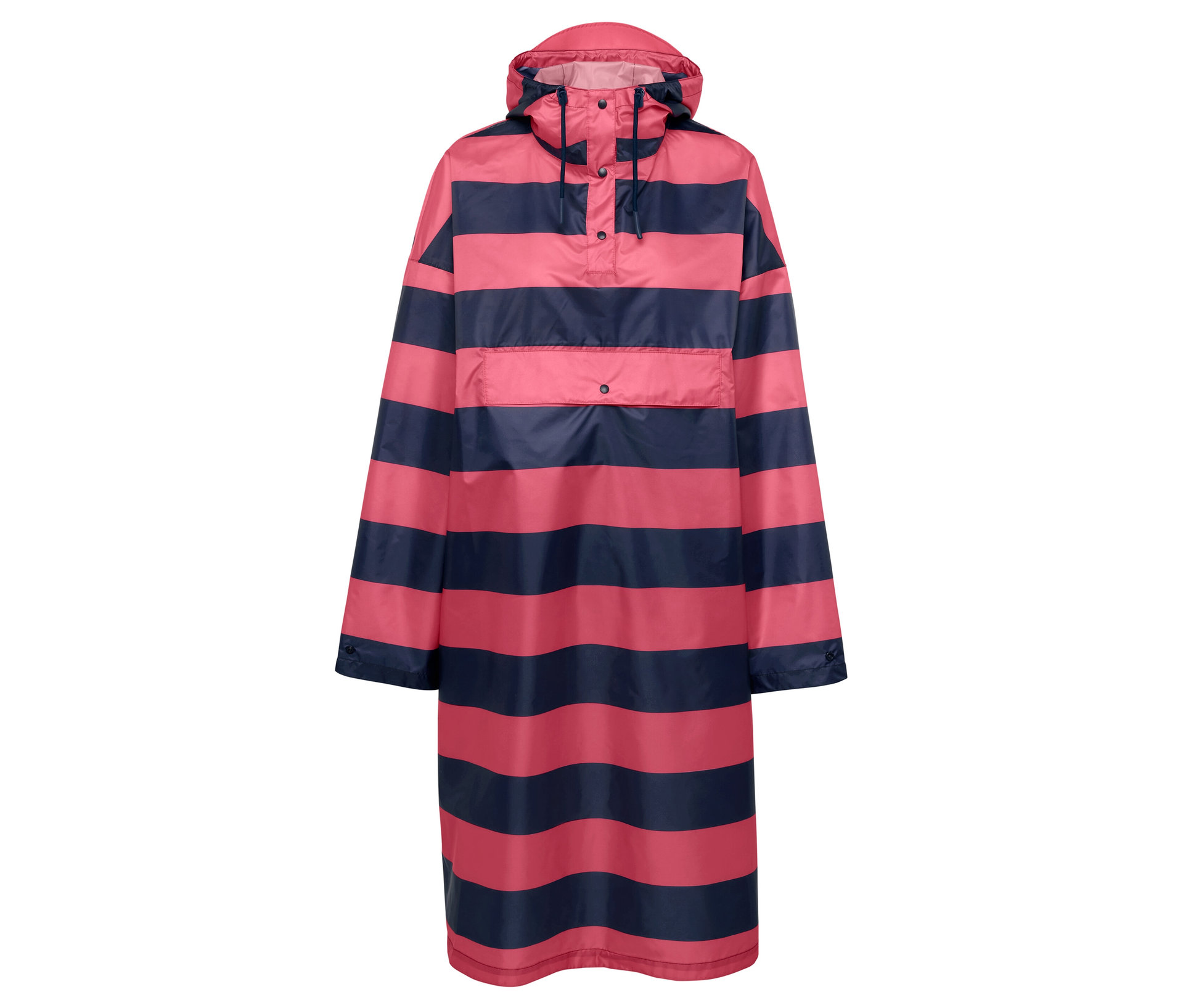 Regenponcho - Damen - Gr. S/M - blau/gestreift - blau