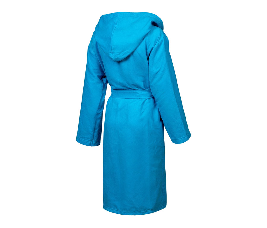 Blauer arena Kinder-Mikrofaser-Bademantel Zeal von hinten.