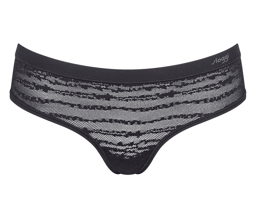 Schwarzer Sloggi FREE Evolve Hipster Lace Hüftslip.