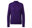 Lila Rollkragenpullover mit langen Ärmeln.