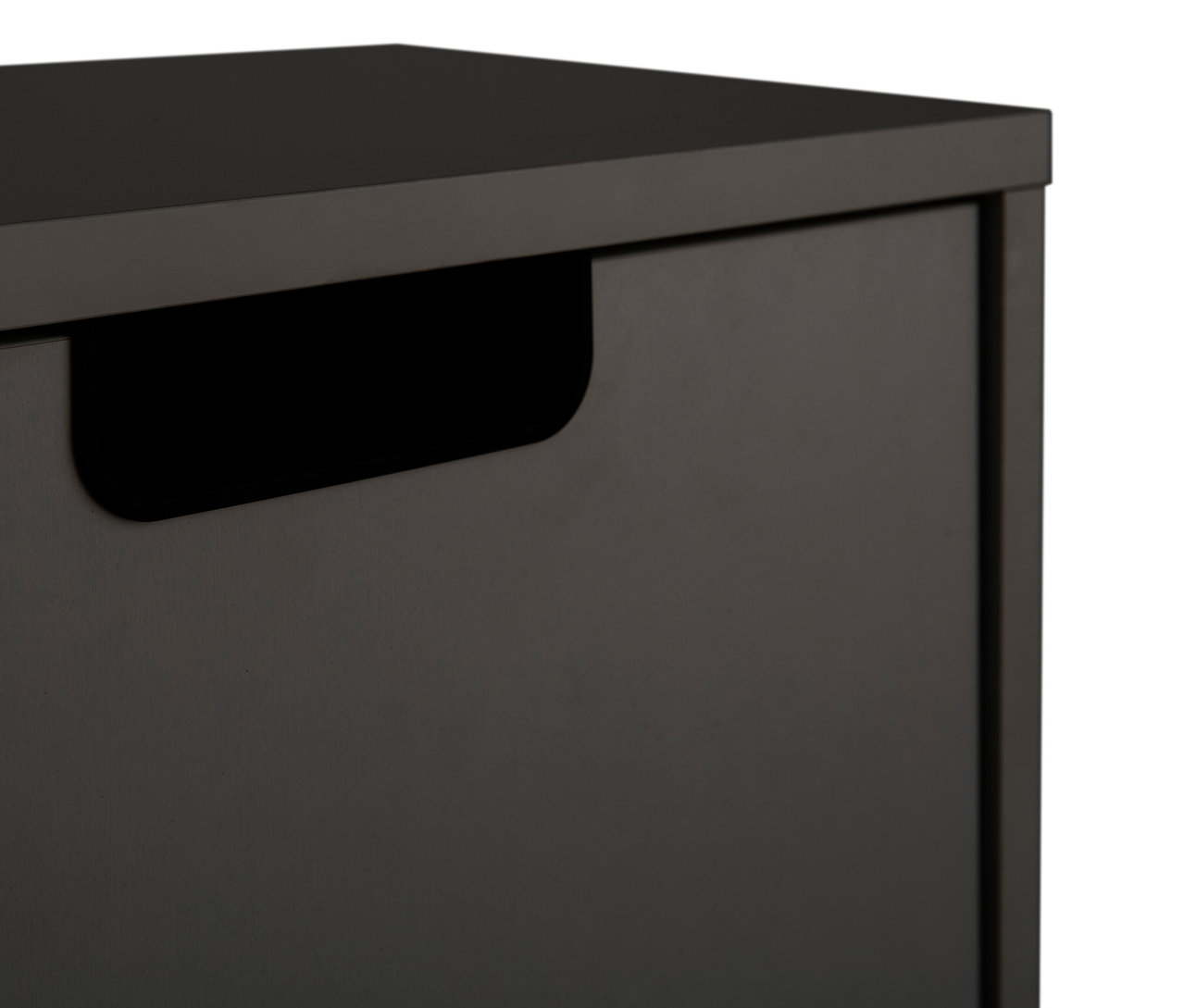 Detailansicht eines mattschwarzen 2er-Schuhschranks »Ryker«.