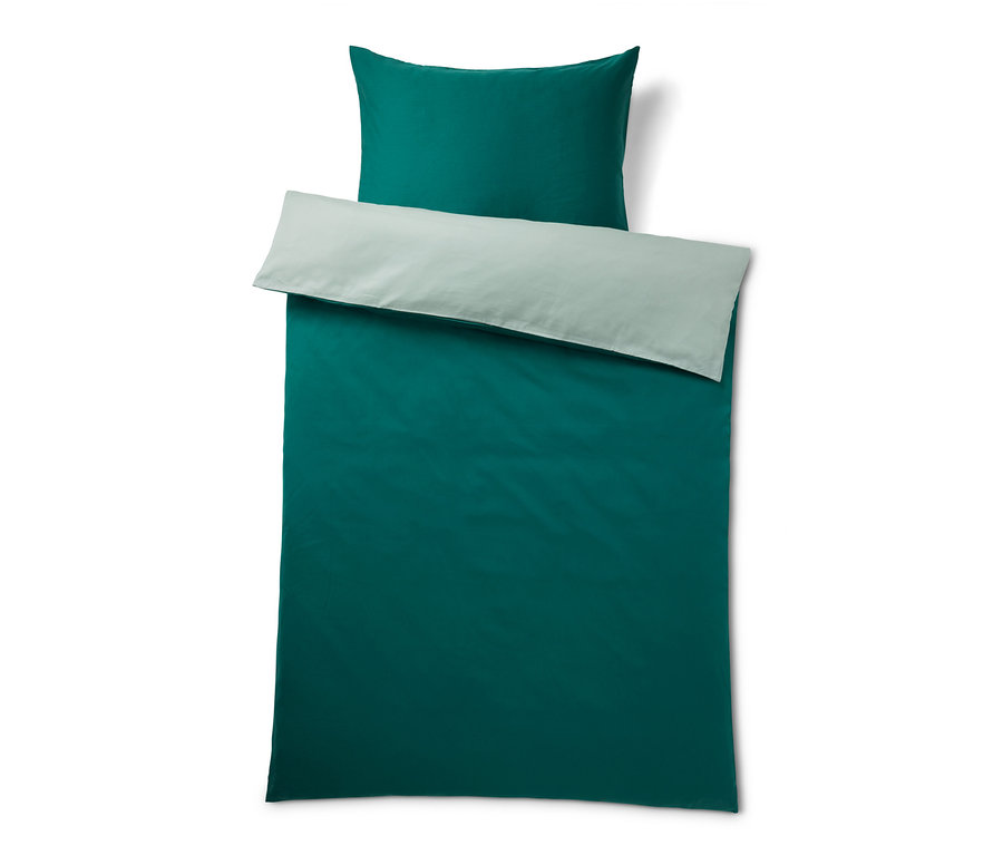 Grüne Baumwoll-Bettwäsche mit TENCEL™ Lyocell in Normalgröße und Übergröße.