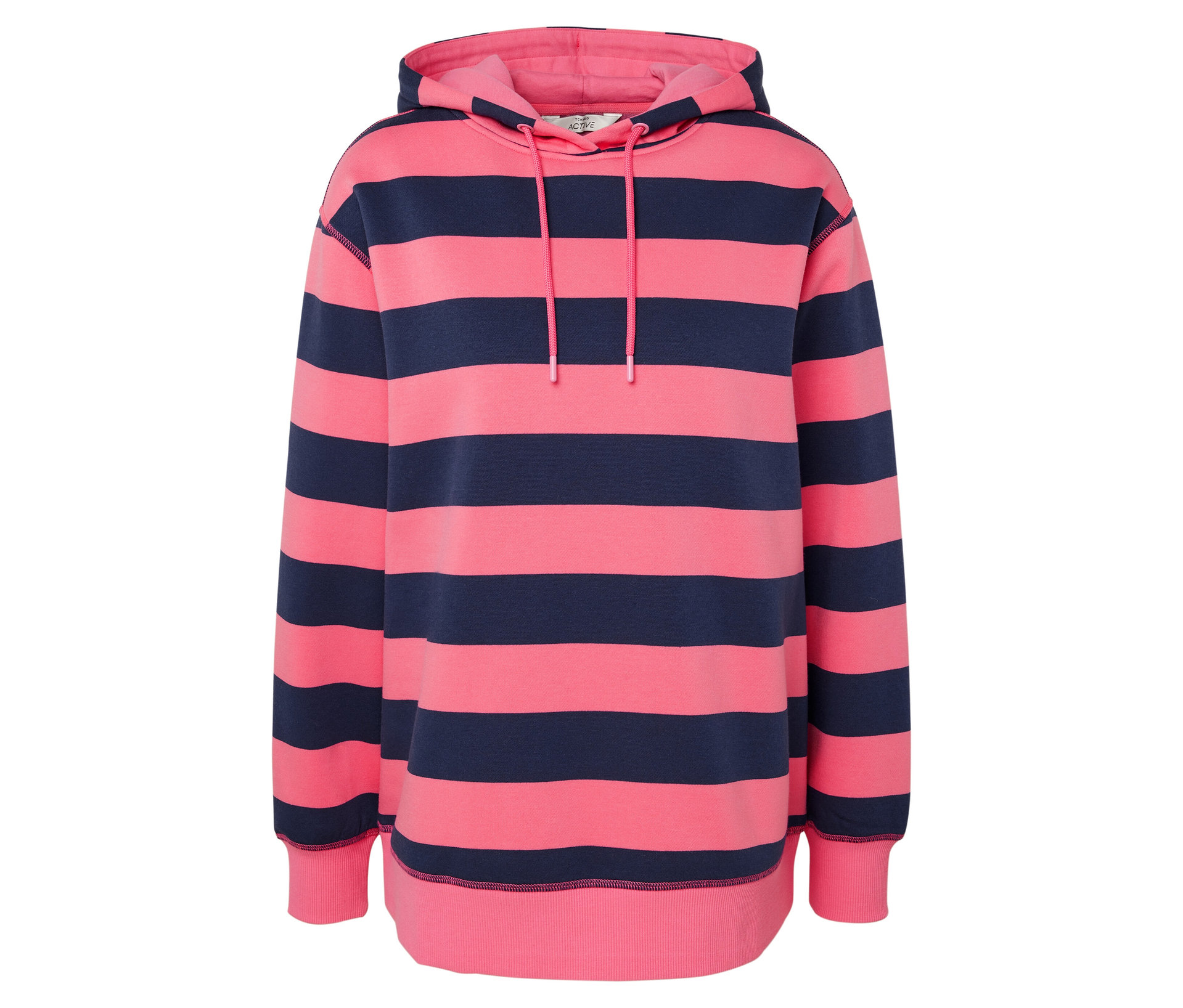 Kapuzen-Sweatpullover - Damen - Gr. S - dunkelblau/gestreift - dunkelblau