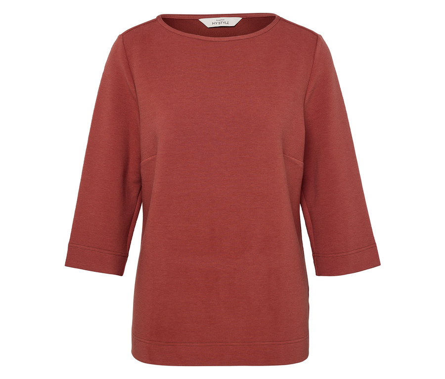 Ein braunes Oberteil mit Dreiviertelärmeln.